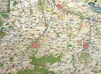 Karte von Belgien zur Zeit des Dreißigjährigen Krieges (1618-48), aus dem 